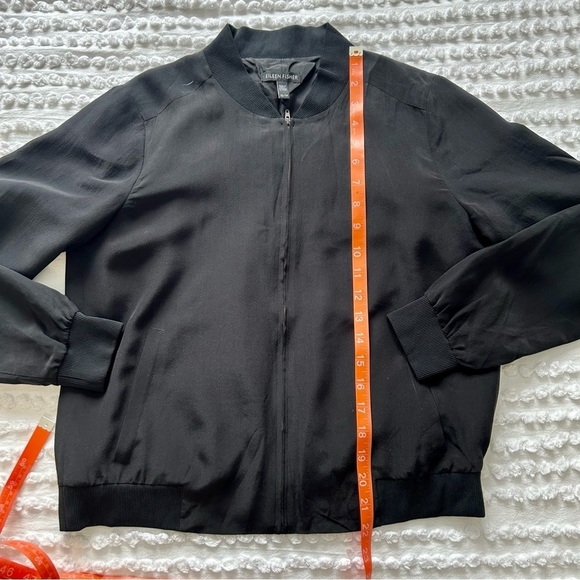 Eileen Fisher Women’s Black 100% Silk Bomber Jacket Size XS - Picture 15 of 17